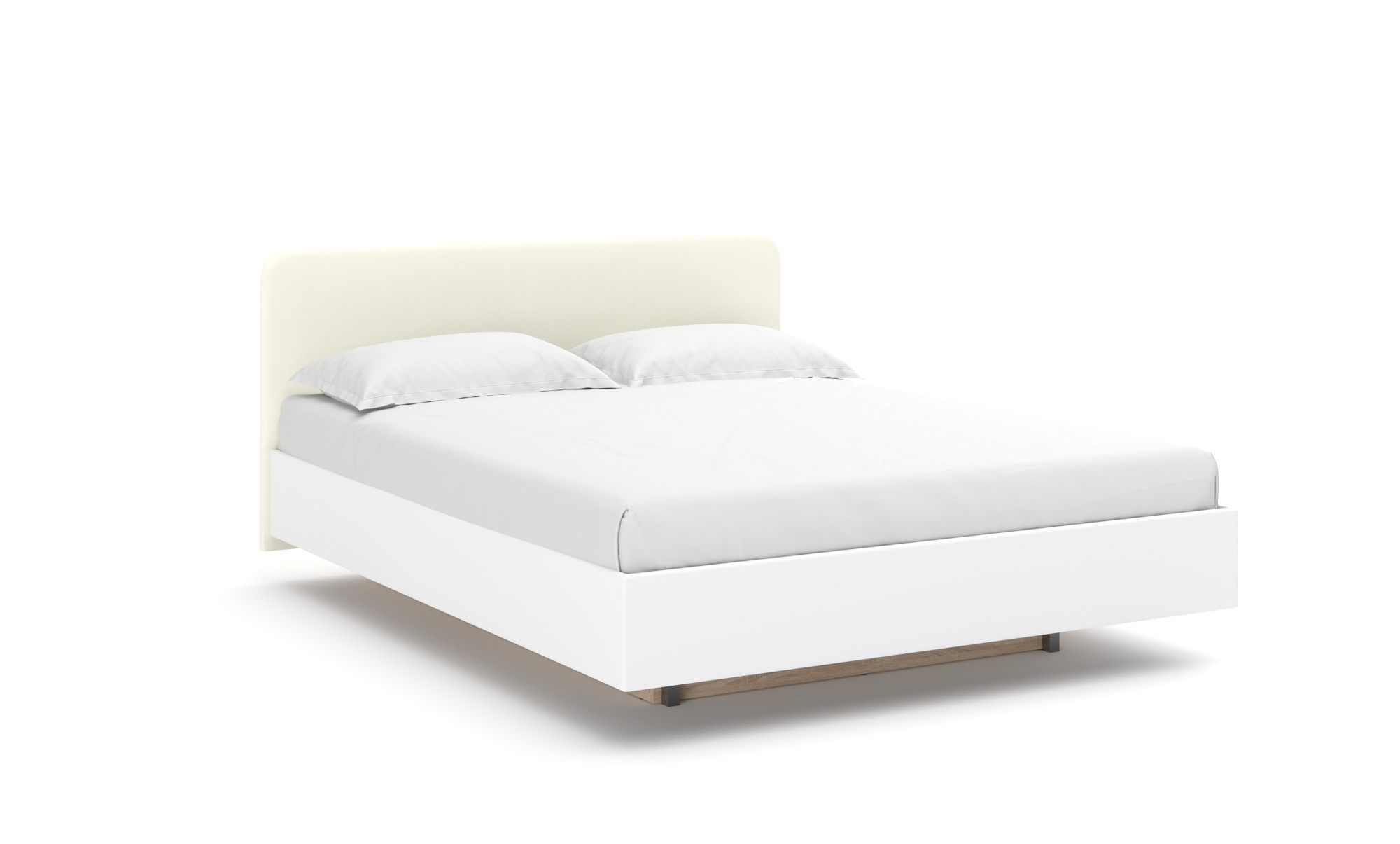 Кровать Gretta Pro, цвет цвет белый текстурный + ткань Casanova Milk, 160x200 - купить в Озерце