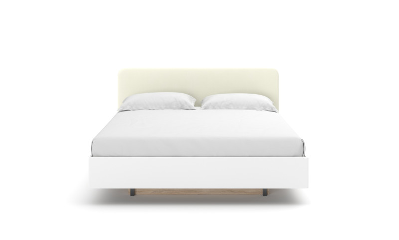 Кровать Gretta Pro, цвет белый текстурный + ткань Casanova Milk, 140x200 - купить в Озерце
