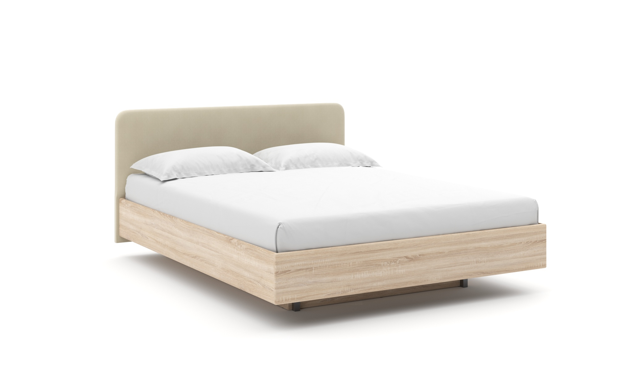 Кровать Gretta Pro, цвет дуб сонома + ткань Casanova Stone, 160x200 - купить в Озерце