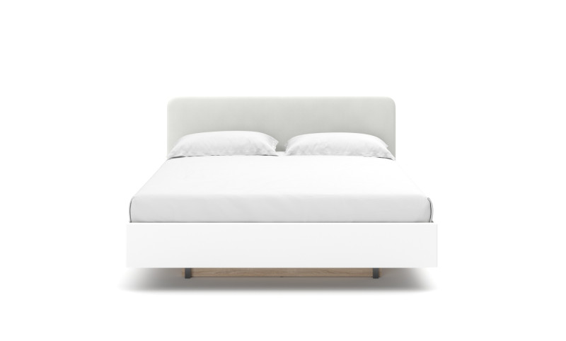 Кровать Gretta Pro, цвет белый текстурный + ткань Casanova Grey, 140x200 - купить в Озерце