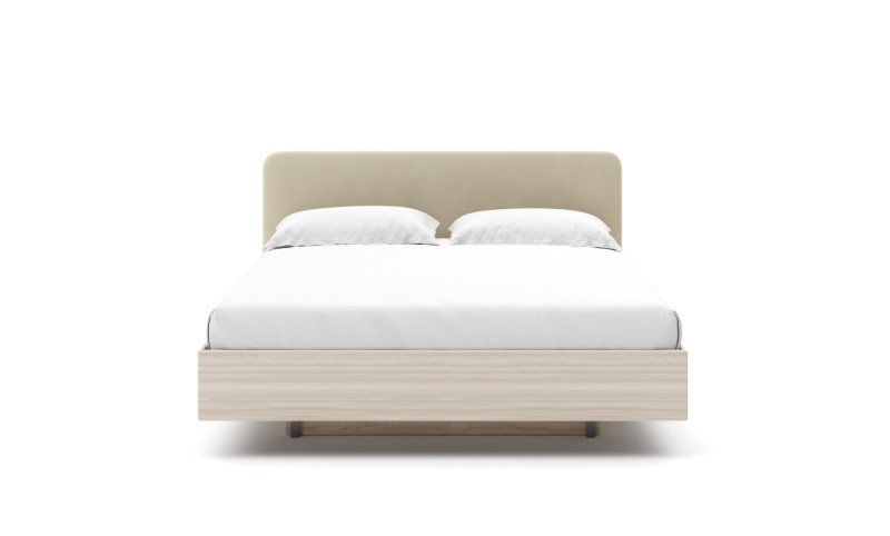 Кровать Gretta Pro, цвет ясень светлый + ткань Casanova Stone, 160x200 - купить в Озерце