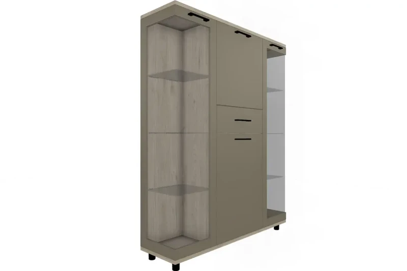 Шкаф многоцелевой ШК-5080-ГС-ЛМ (Гикори Джексон Светлый/Латте Матовый) в мебель-центре Озерцо