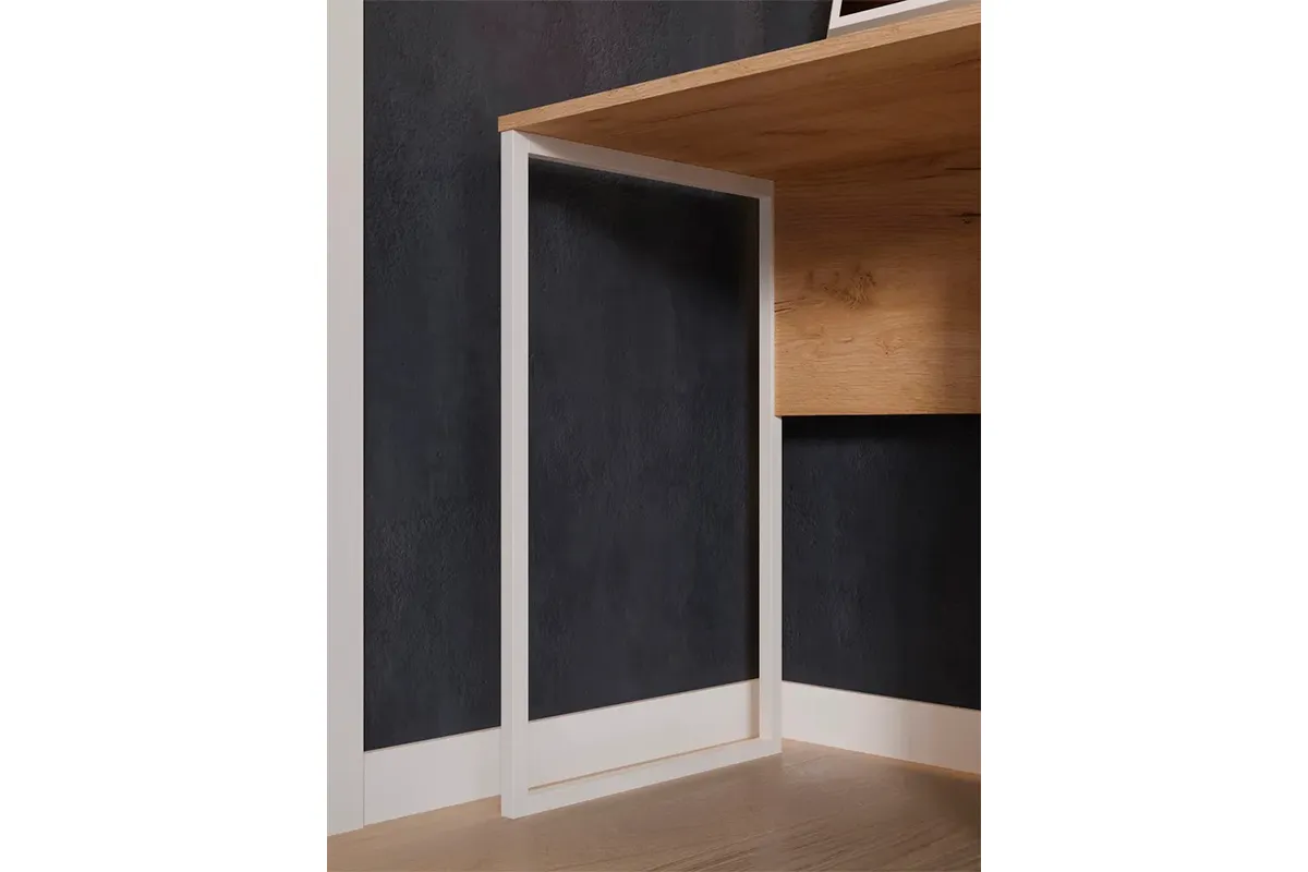 Стол письменный Хилтон Тип 1 (Дуб Крафт Золотой/Белый матовый) — Мебель-центр Озерцо