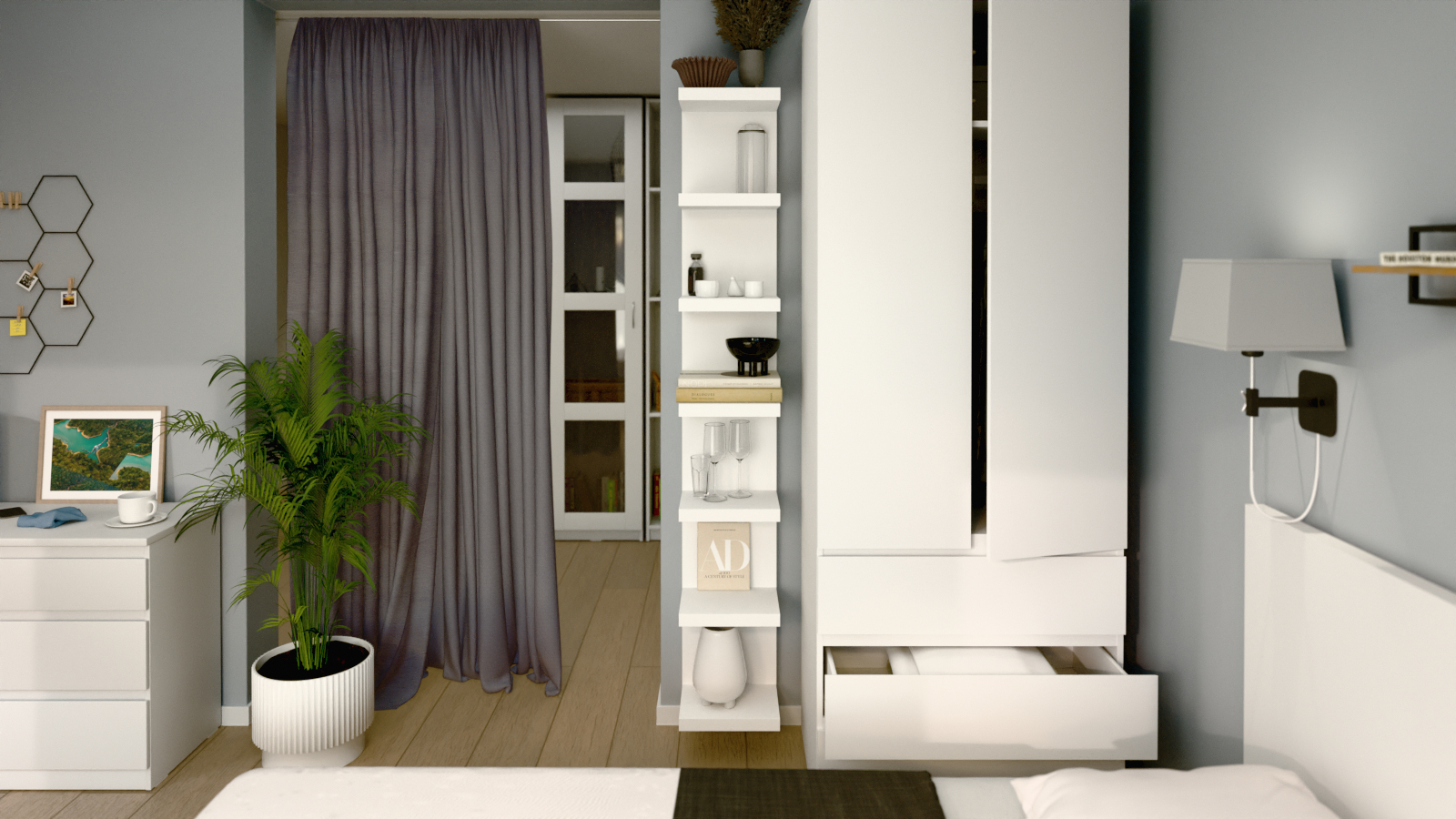 Полка настенная Tokko, цвет: Белый 190 см 27x30 — купить в Озерце