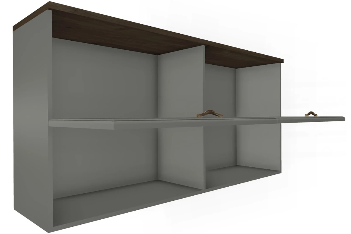 Антресоль АН-1015-ГТ-СО (Гикори Джексон Темный/Серый Оникс) в мебель-центре Озерцо