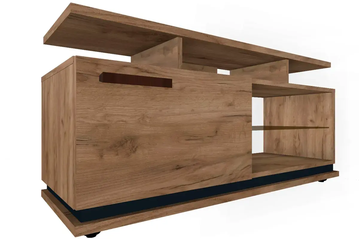 Гостиная Nature комплект 4 (Дуб Табачный Craft/Черный) — Мебель-центр Озерцо