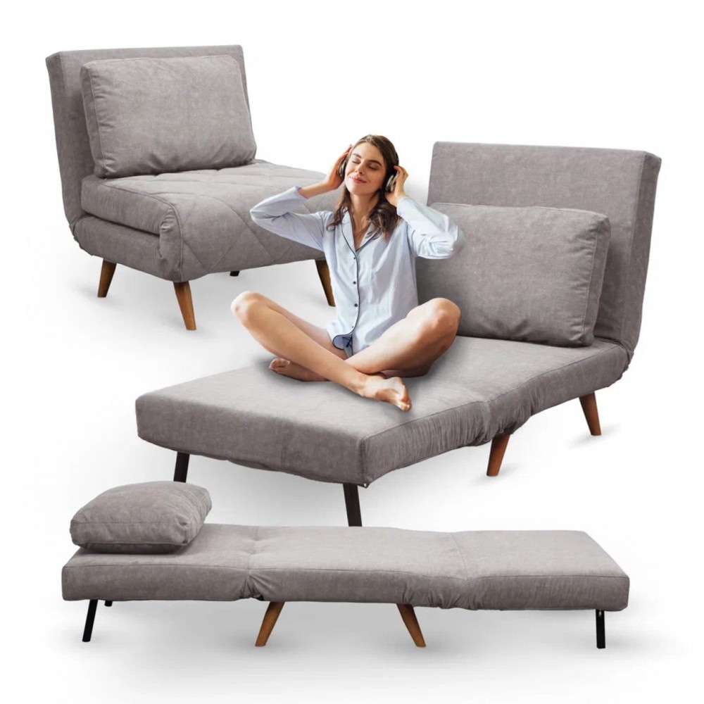 Кресло раскладное DOMM Scandy 83 тауп, ноги бежевые — купить в Озерце