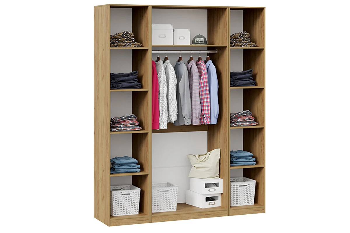 Шкаф комбинированный Хилтон с 4-мя  дверями (Дуб Крафт золотой/Графит матовый) в мебель-центре Озерцо