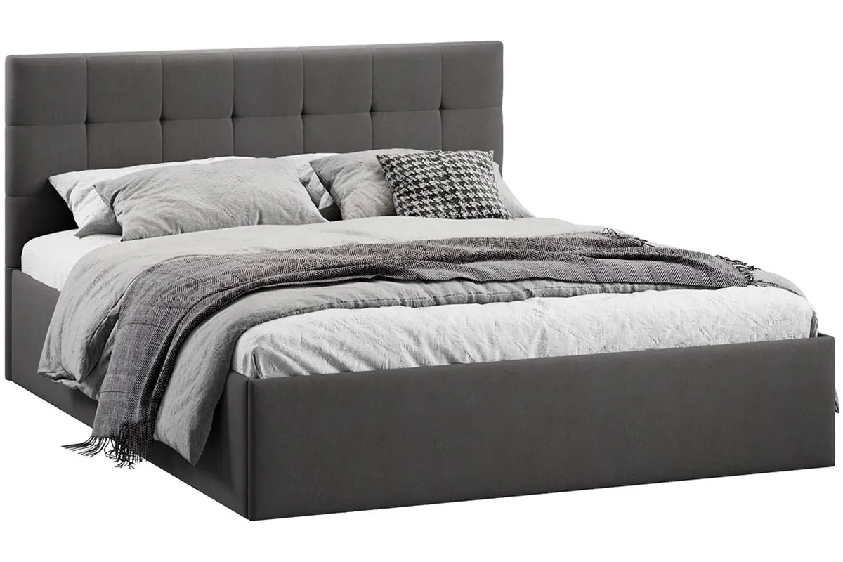 Кровать Джоли Тип 1 без ПМ 160х200 (Велюр/Графит) - купить в Озерце