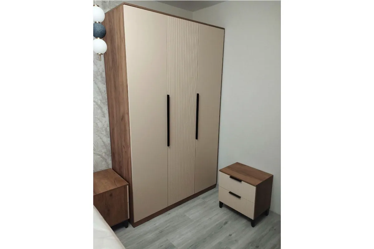 Тумба прикроватная Тоскана (Дуб Табачный/Бисквит) — Мебель-центр Озерцо