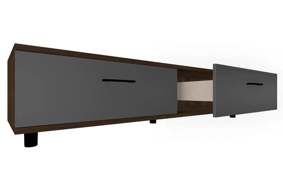 Тумба ТБ-5072-ГТ-АМ (Гикори Джексон Темный/Антрацит Матовый) — Мебель-центр Озерцо