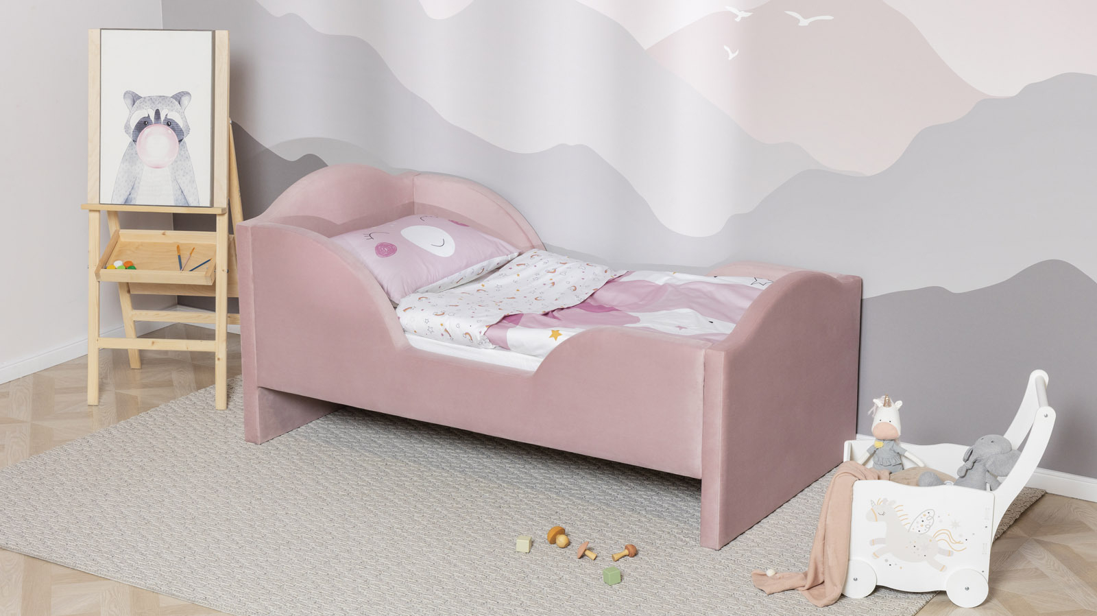 Детская кровать Shell, Тк. Sky Velvet 01 80x160 — Мебель-центр Озерцо
