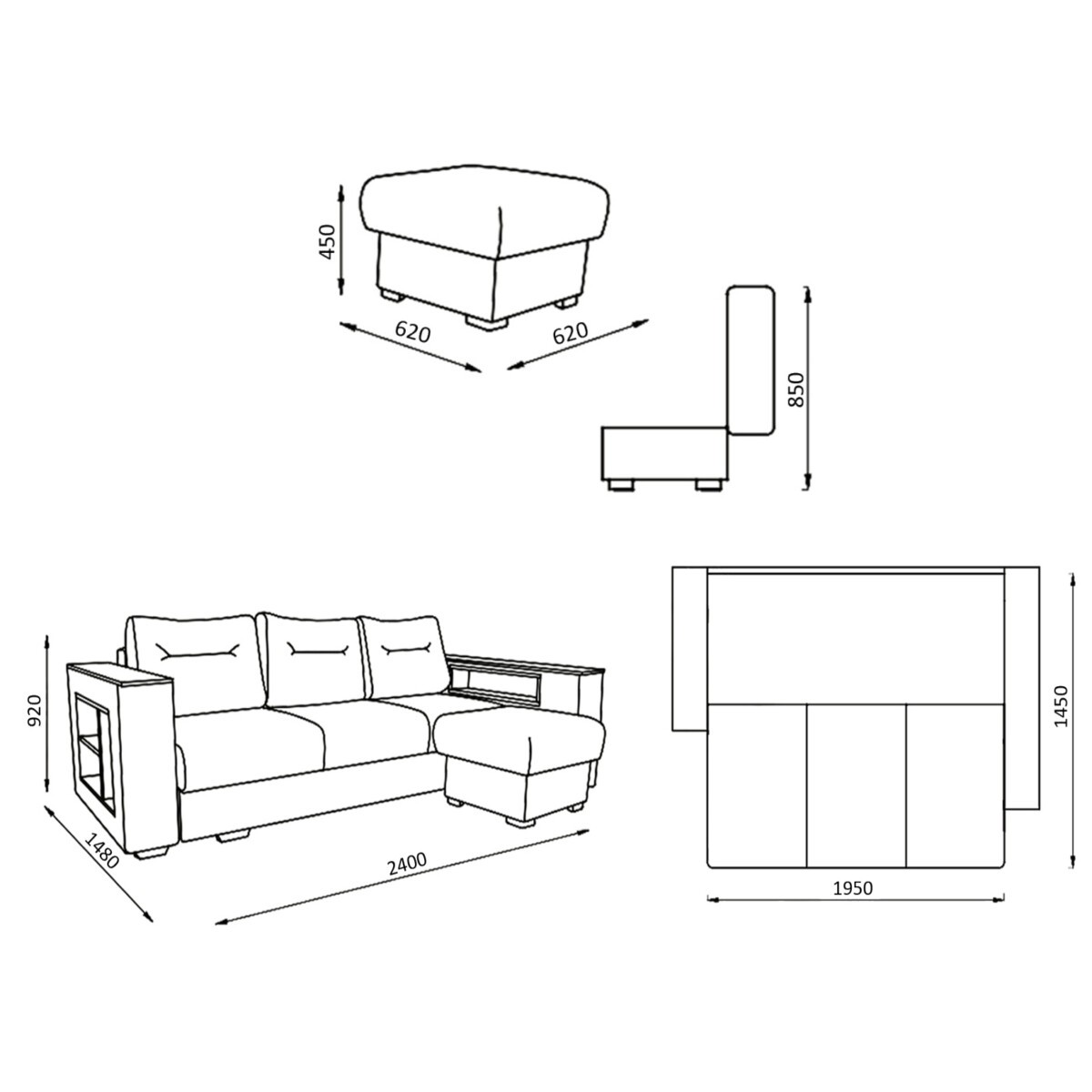 Модульный диван “Витовт” — купить в Озерце