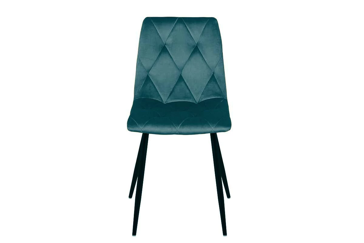 Стул Регги каркас Муар черный, велюр (Velluto 36 бирюзовый) СРП-066 - купить в Озерце