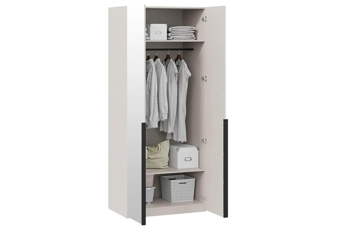 Шкаф для одежды Порто СМ-393.07.004 (580) с 2 зеркальными дверями (Кашемир матовый) в мебель-центре Озерцо