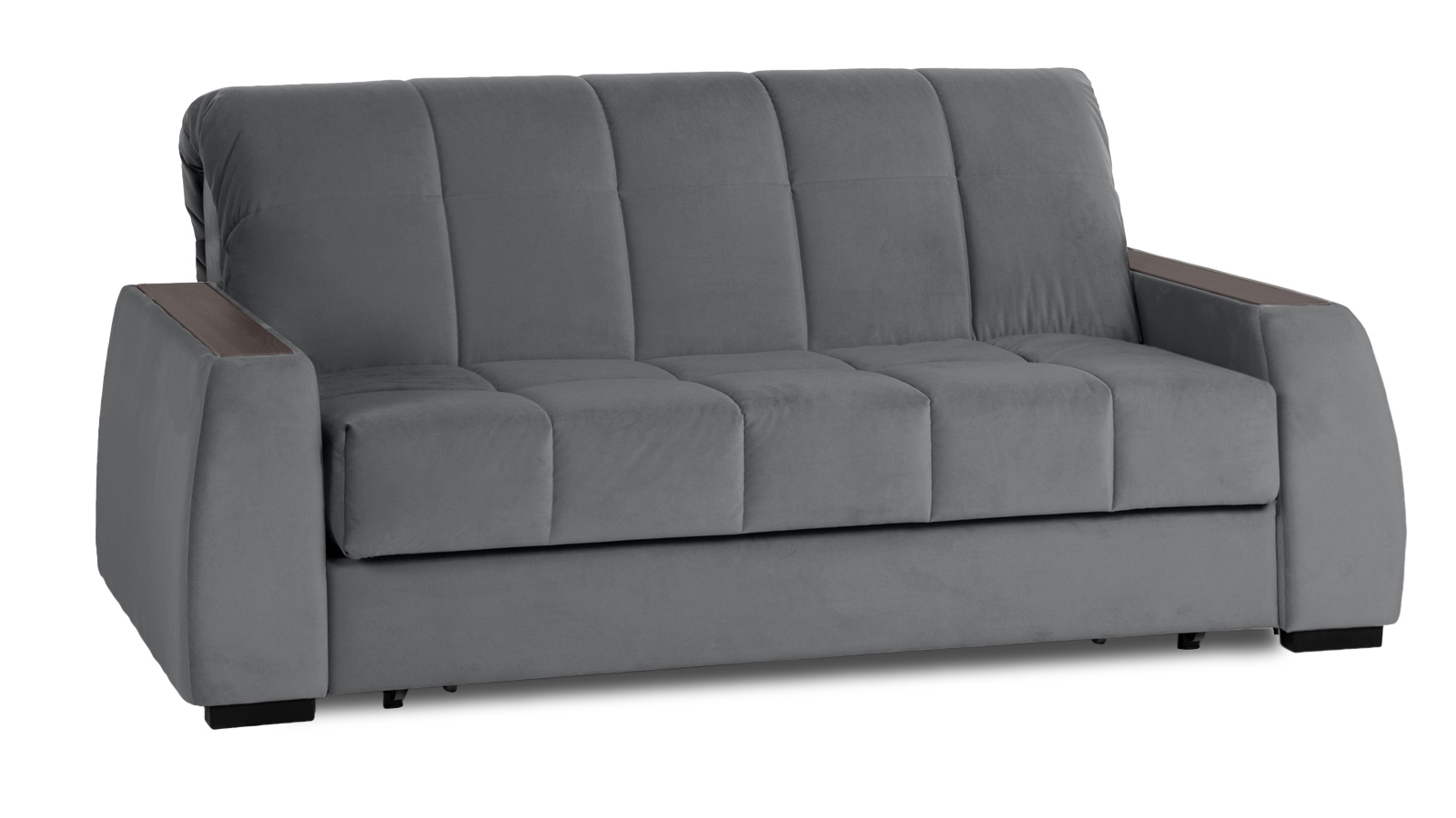 Диван - кровать Domo Pro с накладкой цвета венге, стежка квадрат, ткань Sky Velvet 16 180x216 — в мебель-центре Озерцо