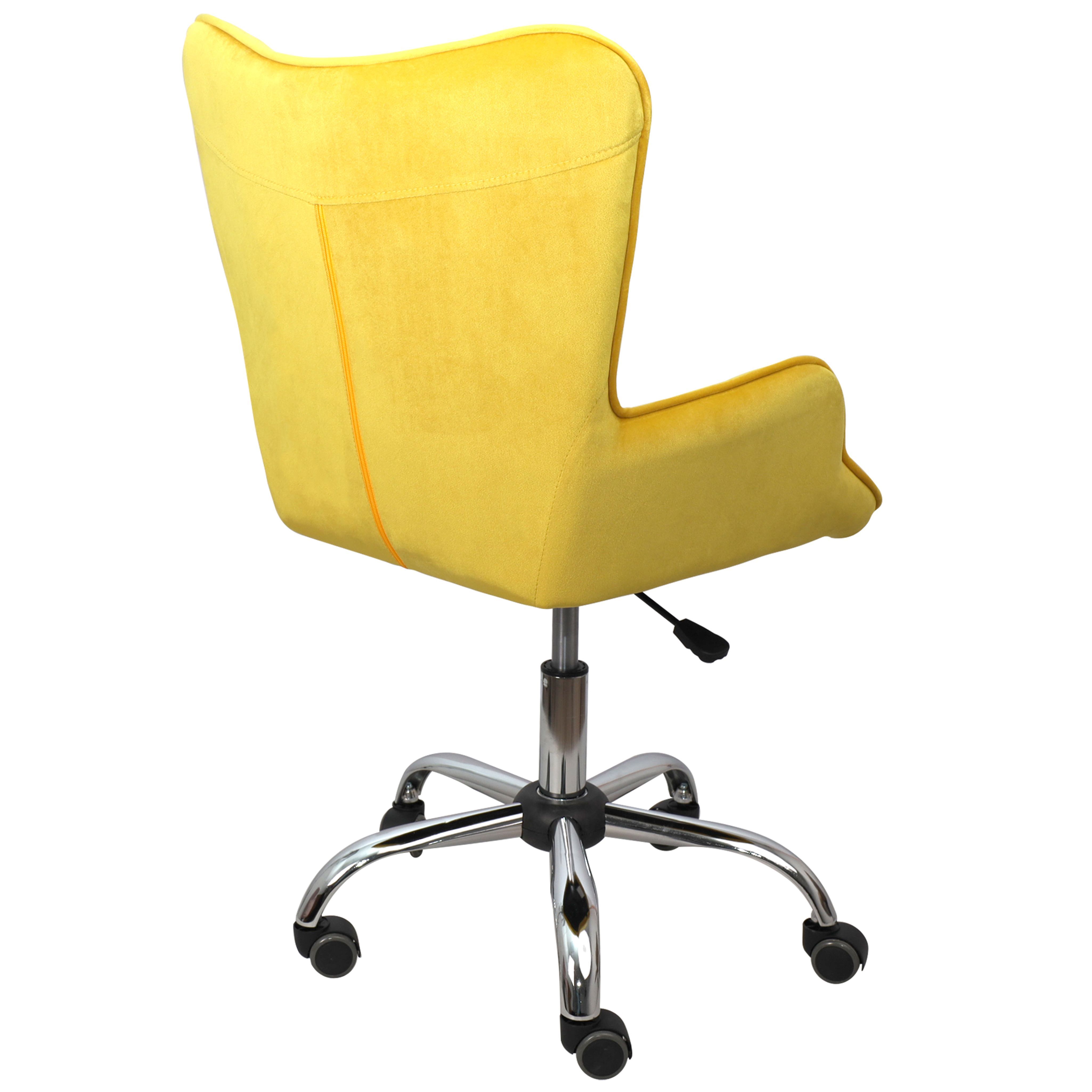 Кресло поворотное BELLA, велюр/желтый — купить в Озерце