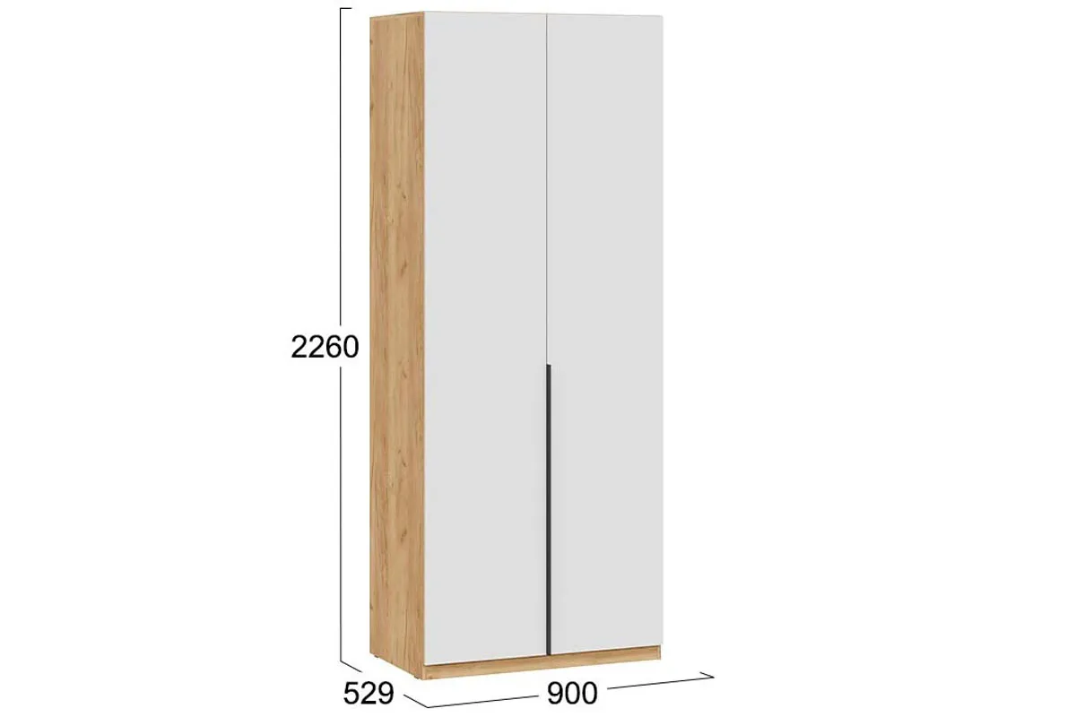 Шкаф для одежды Джоли (Дуб Крафт Золотой/Белый матовый) в мебель-центре Озерцо