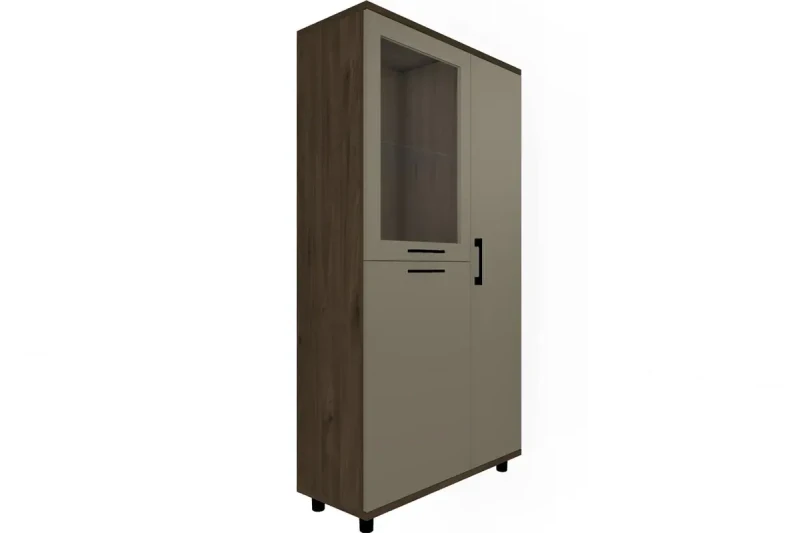 Шкаф многоцелевой ШК-5084-ГТ-ЛМ (Гикори Джексон Темный/Латте Матовый) в мебель-центре Озерцо