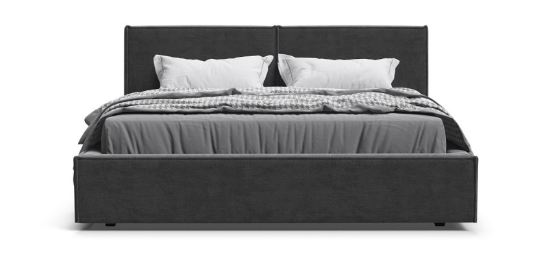 Норд Кровать+ПМ 160*200 Велюр Монолит серый - купить в Озерце