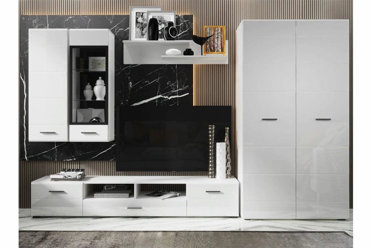 Шкаф 2-х дв. Gloss Белый/Белый глянец (71373114) в мебель-центре Озерцо