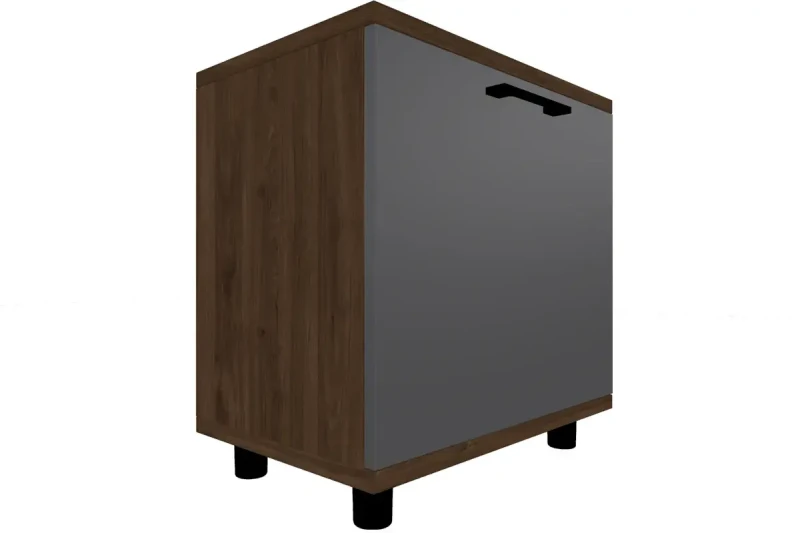 Тумба ТБ-5042-ГТ-АМ (Гикори Джексон Темный/Антрацит Матовый) — Мебель-центр Озерцо