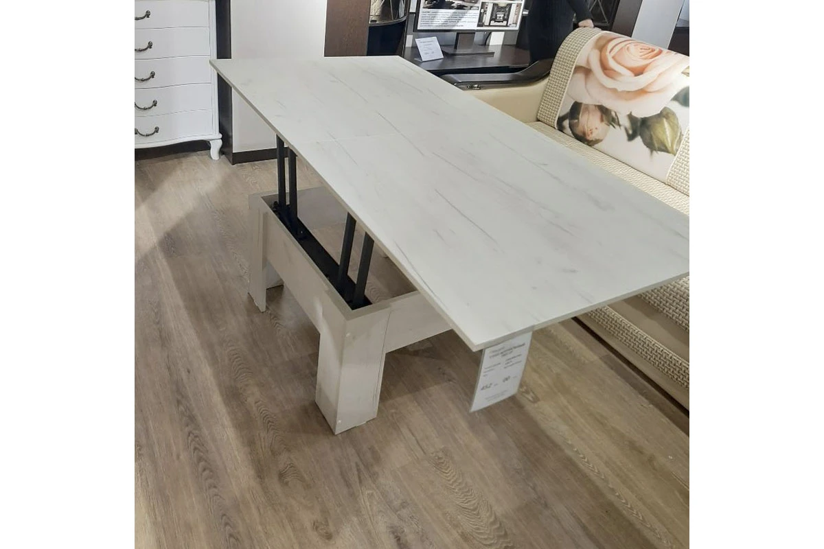 Стол журнальный тип 10 (Дуб Крафт Белый) — Мебель-центр Озерцо