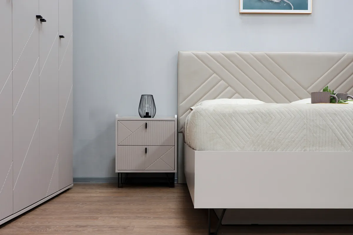 Кровать Кашемир с мягким изголовьем и ПМ 160х200 (Кашемир/Сантьяго) - купить в Озерце