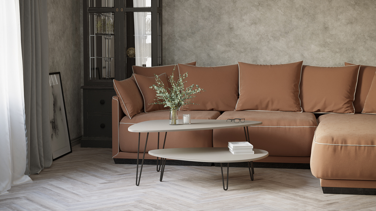 Комплект журнальных столов Gardy, цвет Глиняный серый 70x120 — купить в Озерце