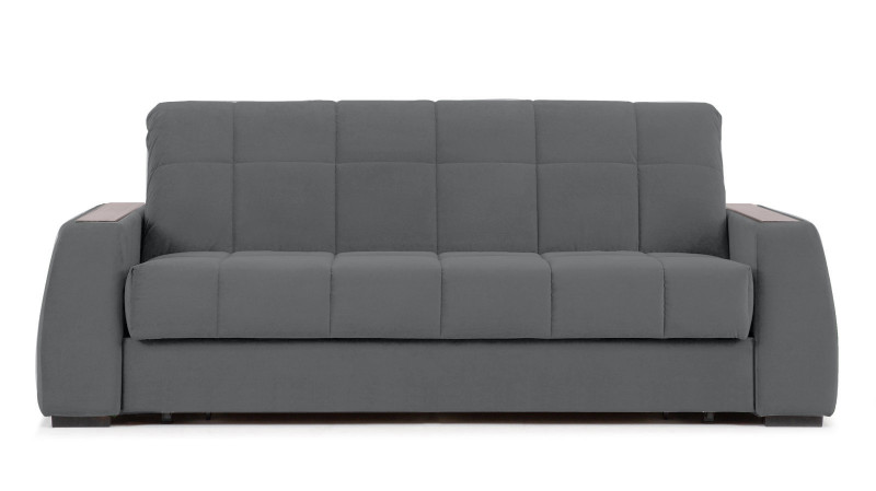 Диван - кровать Domo Pro с полками цвета ясень, стежка квадрат, ткань Sky Velvet 16 140x216 — в мебель-центре Озерцо