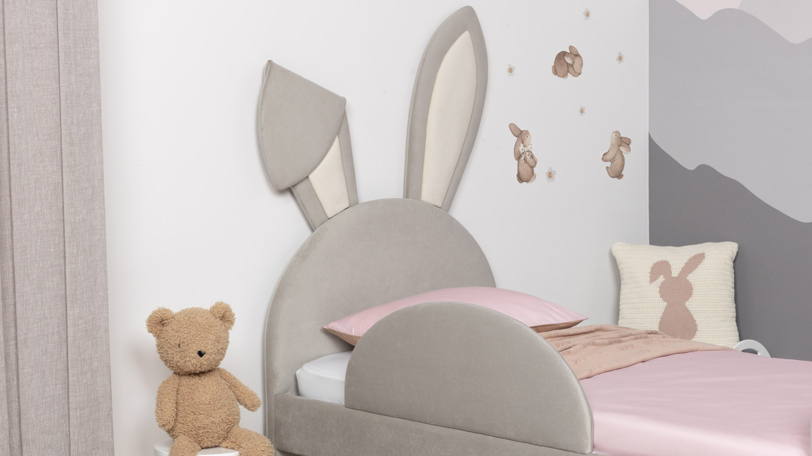 Детская кровать Loo 2.0, Тк. Casanova Grey+Milk 80x160 — Мебель-центр Озерцо