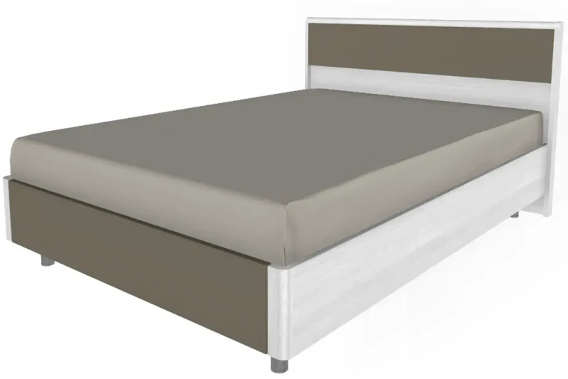 Кровать КР-5002-СЯ-ЛМ (Снежный Ясень/Латте Матовый) - купить в Озерце