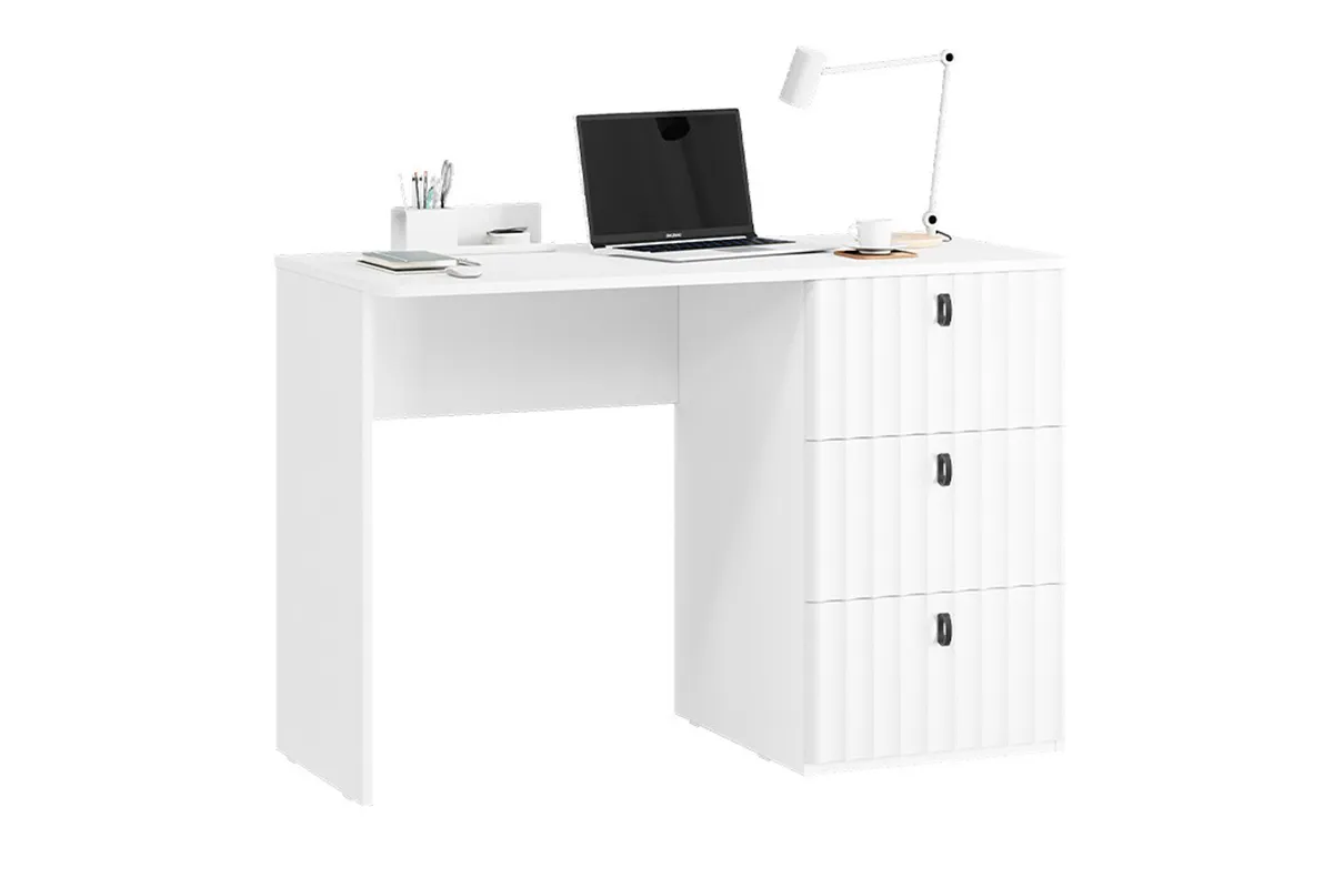 Стол письменный Тиффани Тип 1 (Белый снег / Белый софт) — Мебель-центр Озерцо