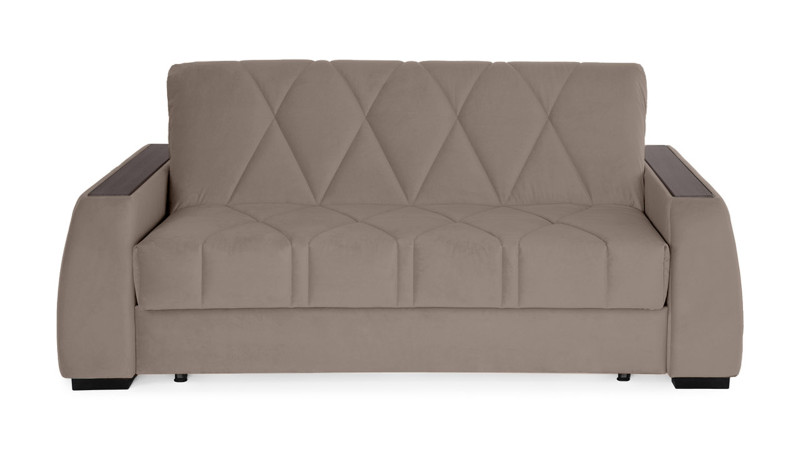 Диван - кровать Domo Pro с полками цвета венге, стежка ромб, ткань Sky Velvet 17 140x216 — купить в Озерце