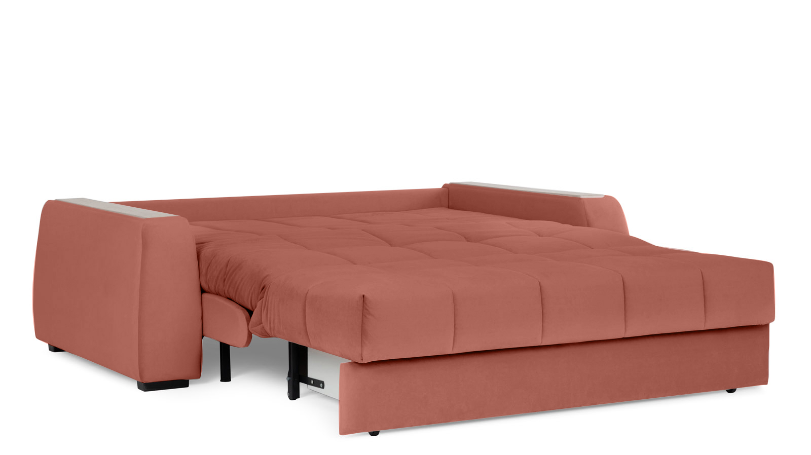 Диван - кровать Domo Pro с накладкой цвета ясень, стежка квадрат, ткань Casanova Marsala 160x216 — в мебель-центре Озерцо