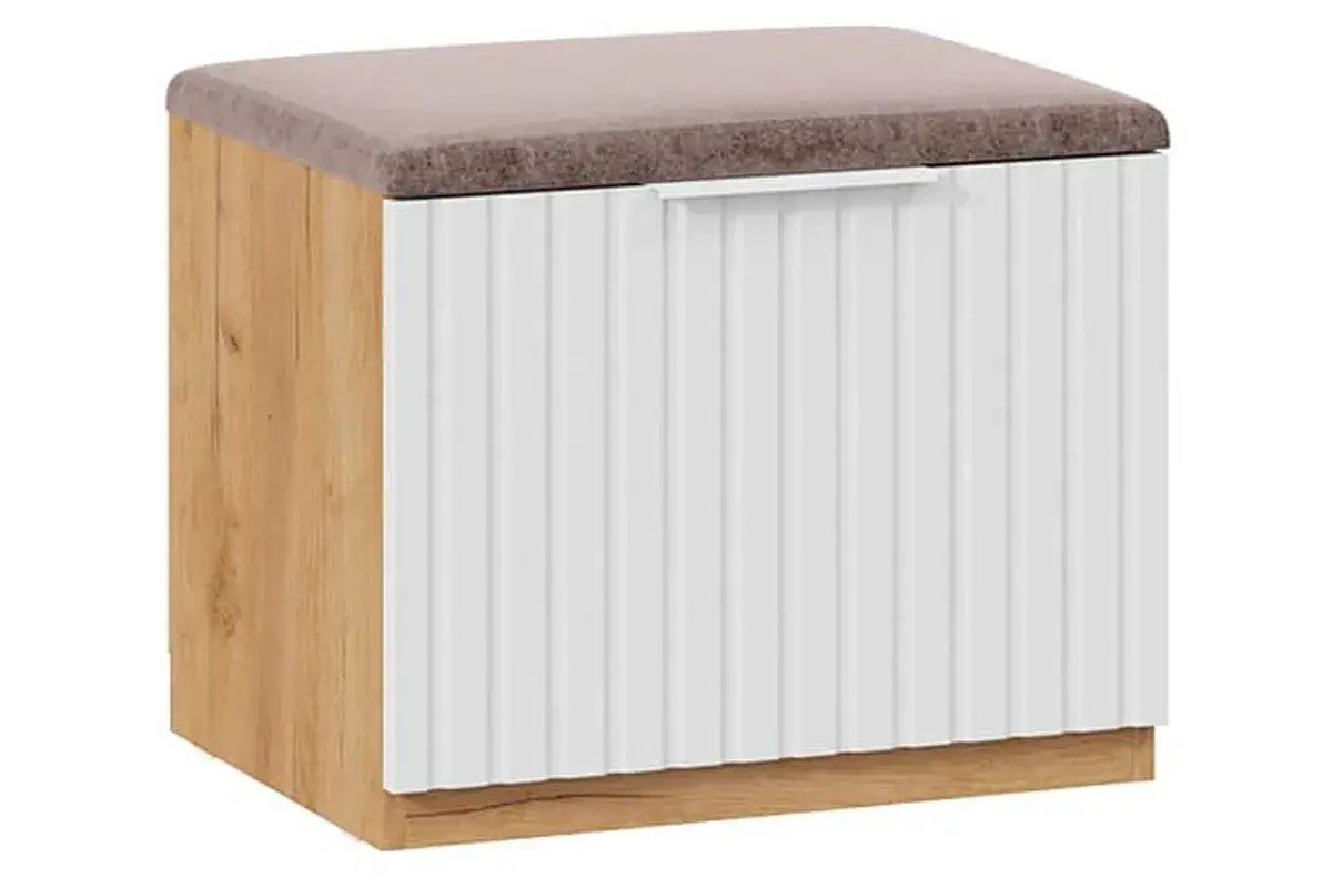 Прихожая Хилтон № 2 (Дуб Крафт золотой/Белый матовый) — Мебель-центр Озерцо