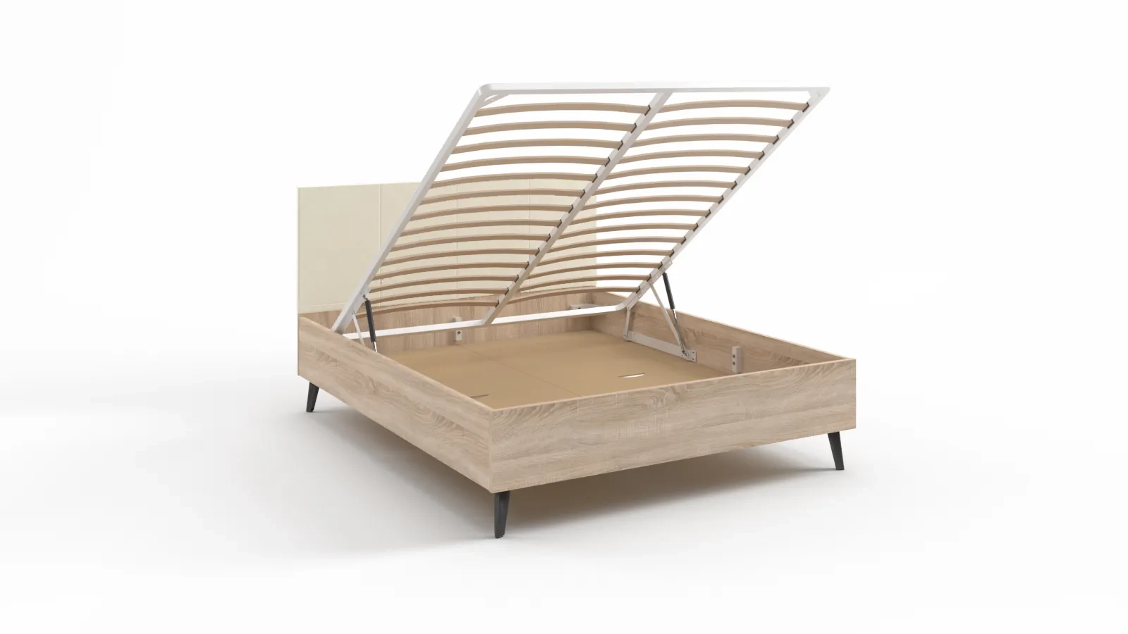 Кровать с подъемным механизмом Nolan, цвет Дуб Бардолино натуральный, ткань Casanova Milk, 160x200 - купить в Озерце