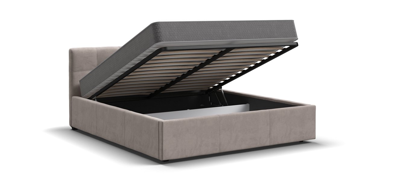 Белла Кровать+ПМ 160*200 Велюр Монолит латте - купить в Озерце