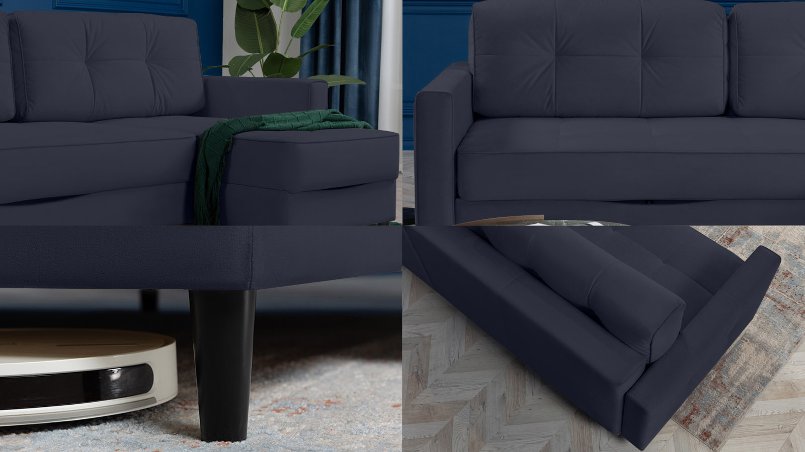 Диван Amani Pro угловой с широкими подлокотниками, ножки: пластик, Тк. Casanova Scandy 156x237 — купить в Озерце