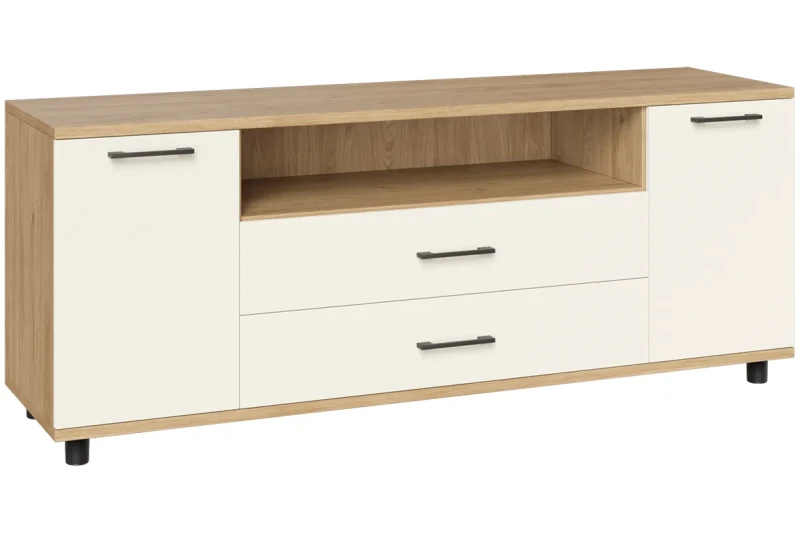 Тумба ТВ ТБ-5021-ГС-КМ (Гикори Джексон Светлый / Кашемир Матовый) — Мебель-центр Озерцо