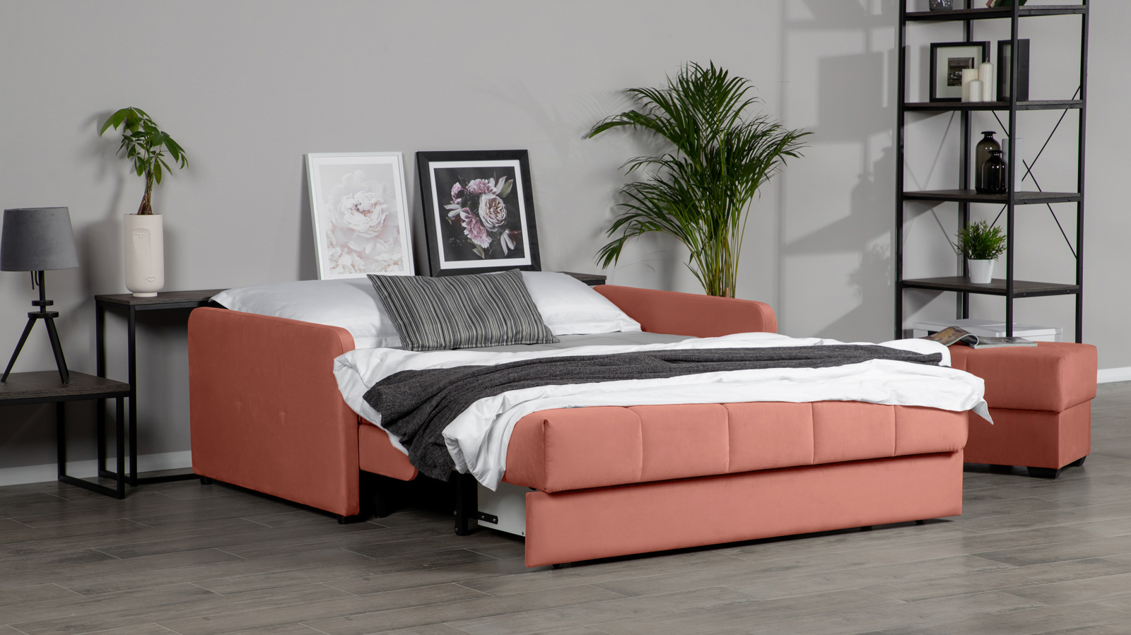 Диван - кровать Domo Pro с узкими подлокотниками, стежка квадрат, ткань Casanova Marsala 140x216 — купить в Озерце