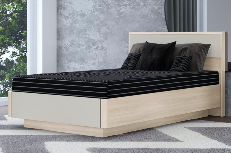 Кровать КР-4001-АС-КМ с ПМ 120х200 (Ясень Асахи/Кашемир Матовый) - купить в Озерце