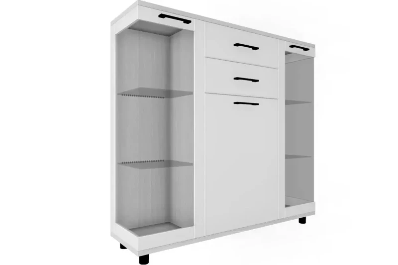 Тумба ТБ-5000-СЯ-БГ (Снежный Ясень/Белый Бриллиант Глянцевый) — Мебель-центр Озерцо