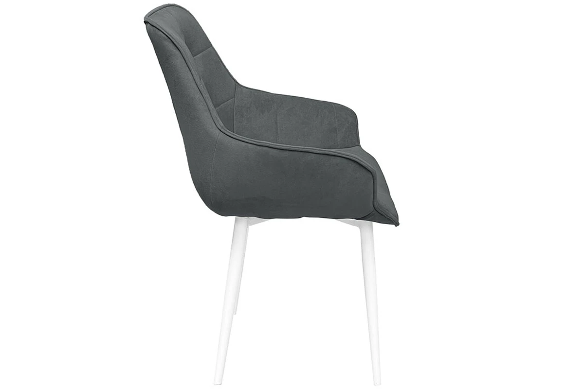 Стул Шато конус Т2 (Белый муар/Велюр DREAM темно-серый) - купить в Озерце