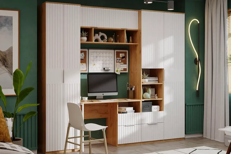 Набор детской мебели Хилтон №4 (Дуб Крафт Золотой/Белый матовый) — Мебель-центр Озерцо