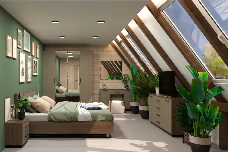 Спальня Грейс комплект 4 (Гикори Джексон Темный/Латте Матовый) - купить в Озерце