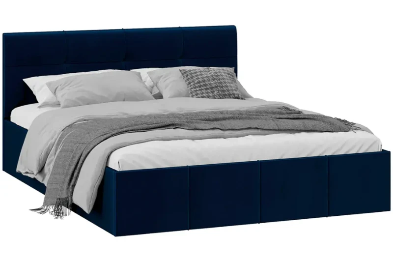 Кровать Лора с ПМ 160х200 (Велюр/Confetti Blue) - купить в Озерце