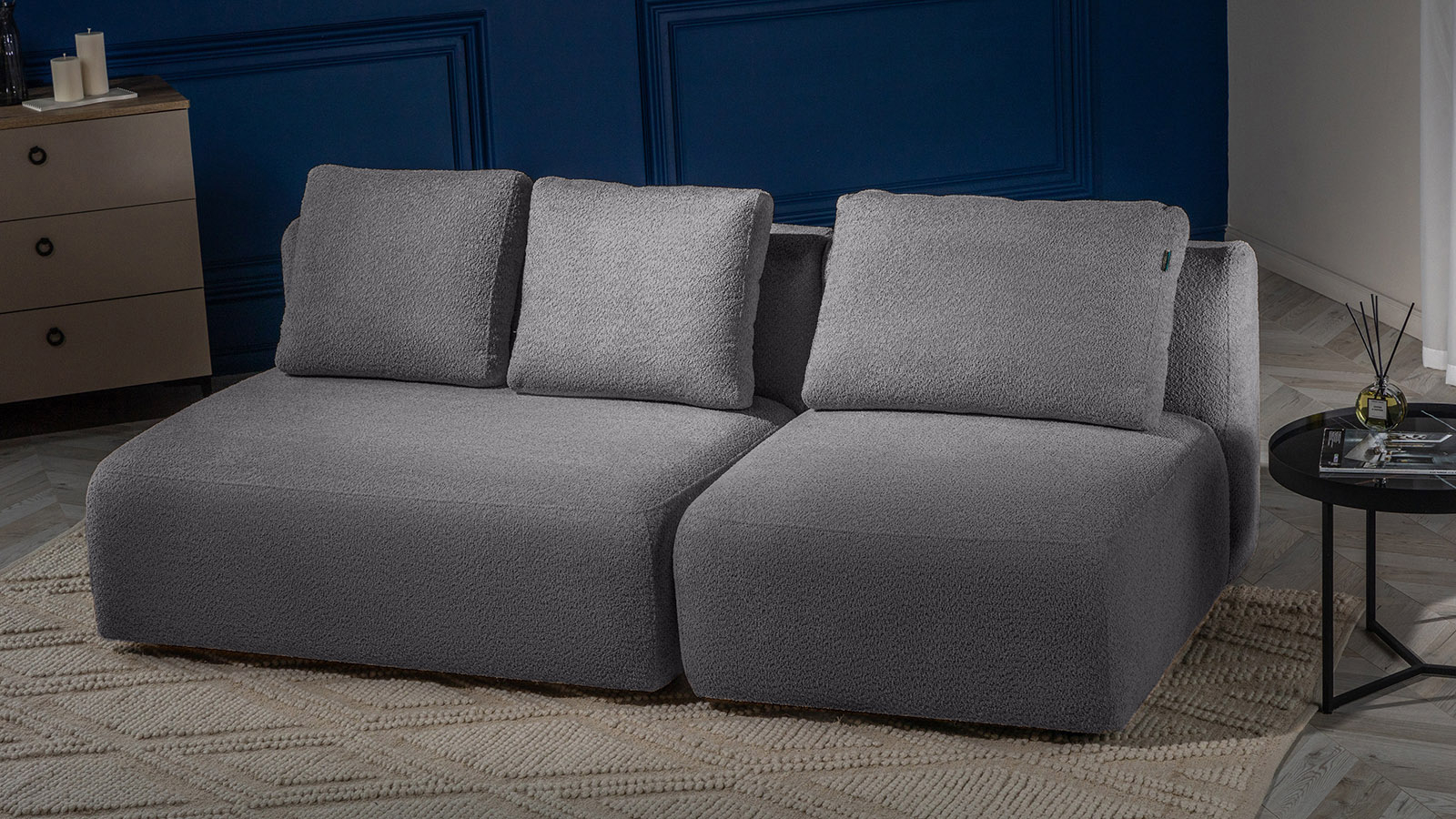 Диван модульный Molto, 2-секционный,125+85+125+85,ткань Soul 995 107x214 — купить в Озерце