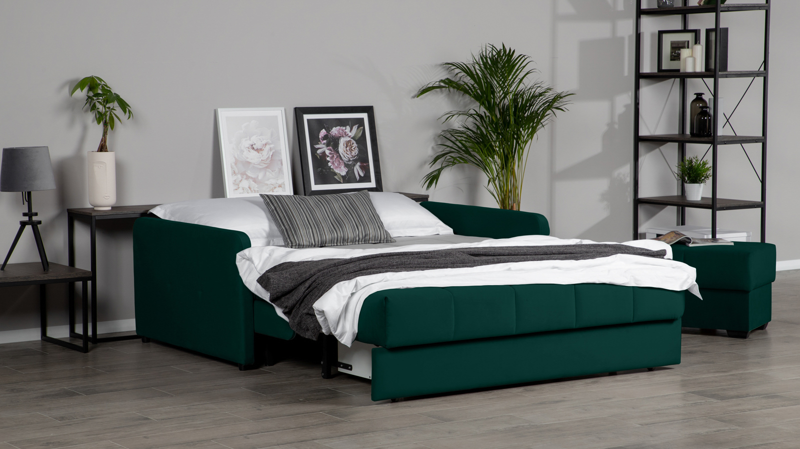 Диван - кровать Domo Pro с узкими подлокотниками, стежка квадрат, ткань Sky Velvet 42 180x216 — в мебель-центре Озерцо