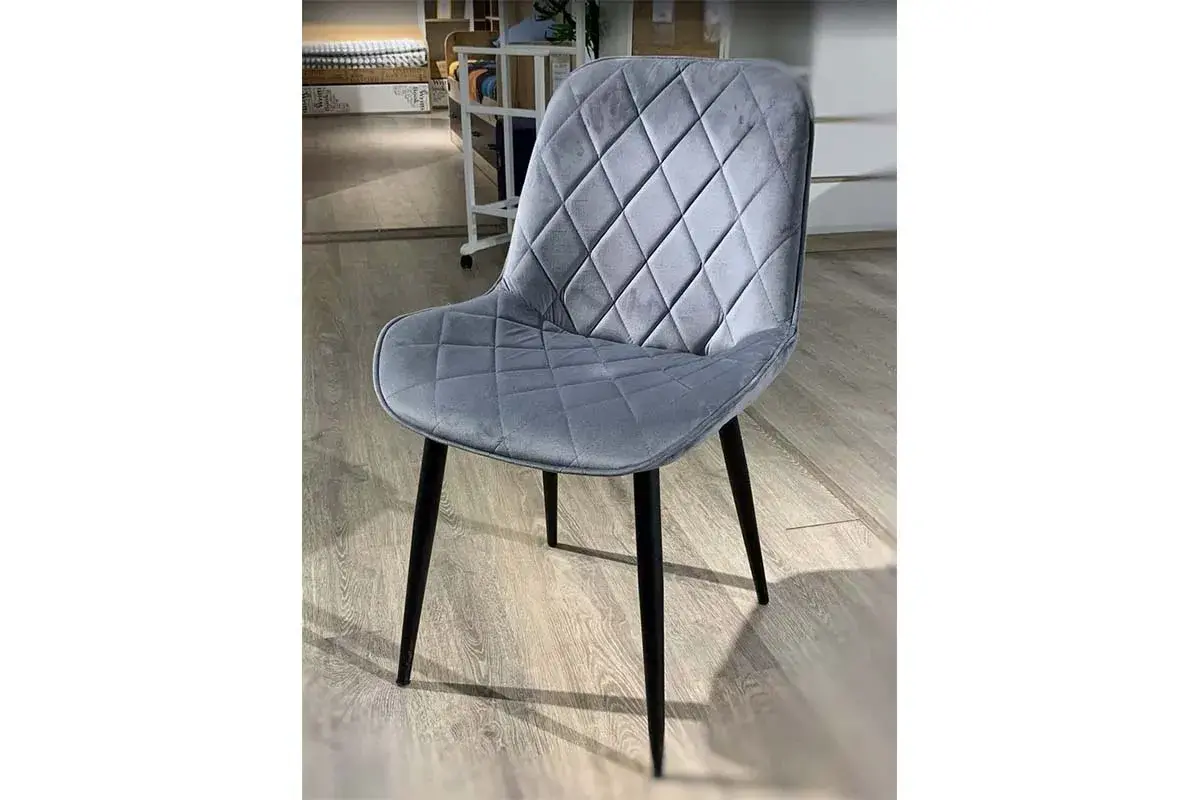 Стул Аура каркас Муар черный, велюр (Velluto 18 серый) СРП-032 - купить в Озерце